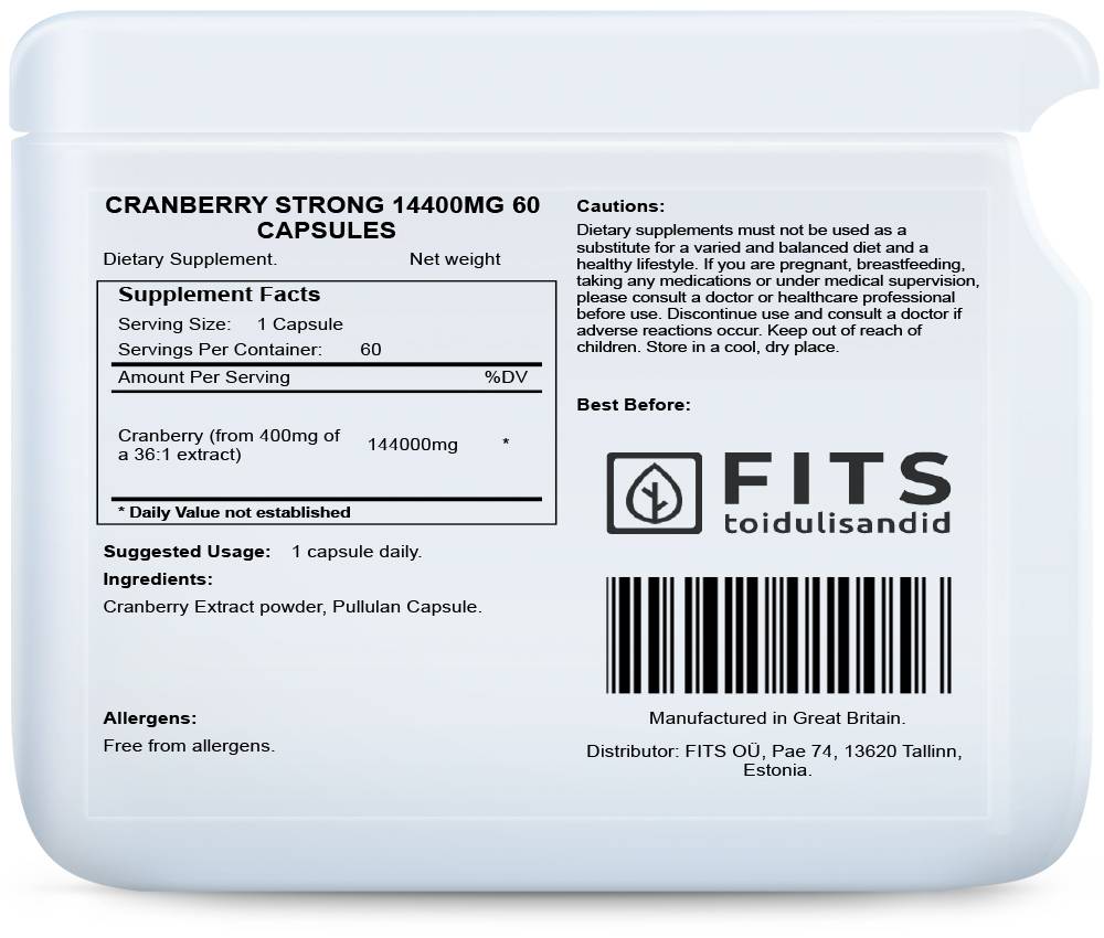 Cranberry Strong 14,400mg 60 capsules