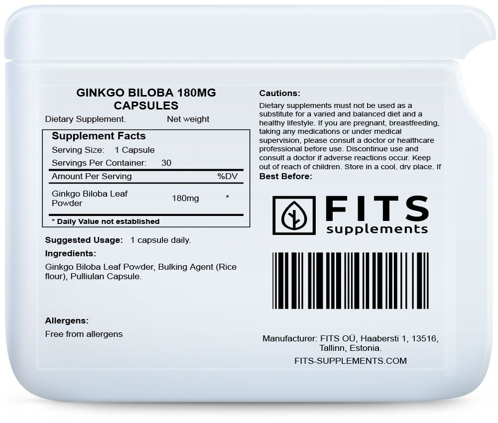 Ginkgo Biloba 180 mg Kapseln