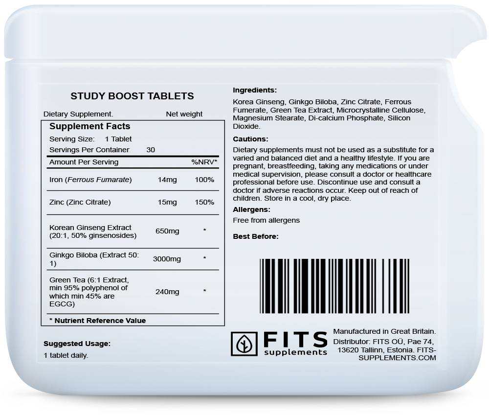 Study Boost 30 tablets