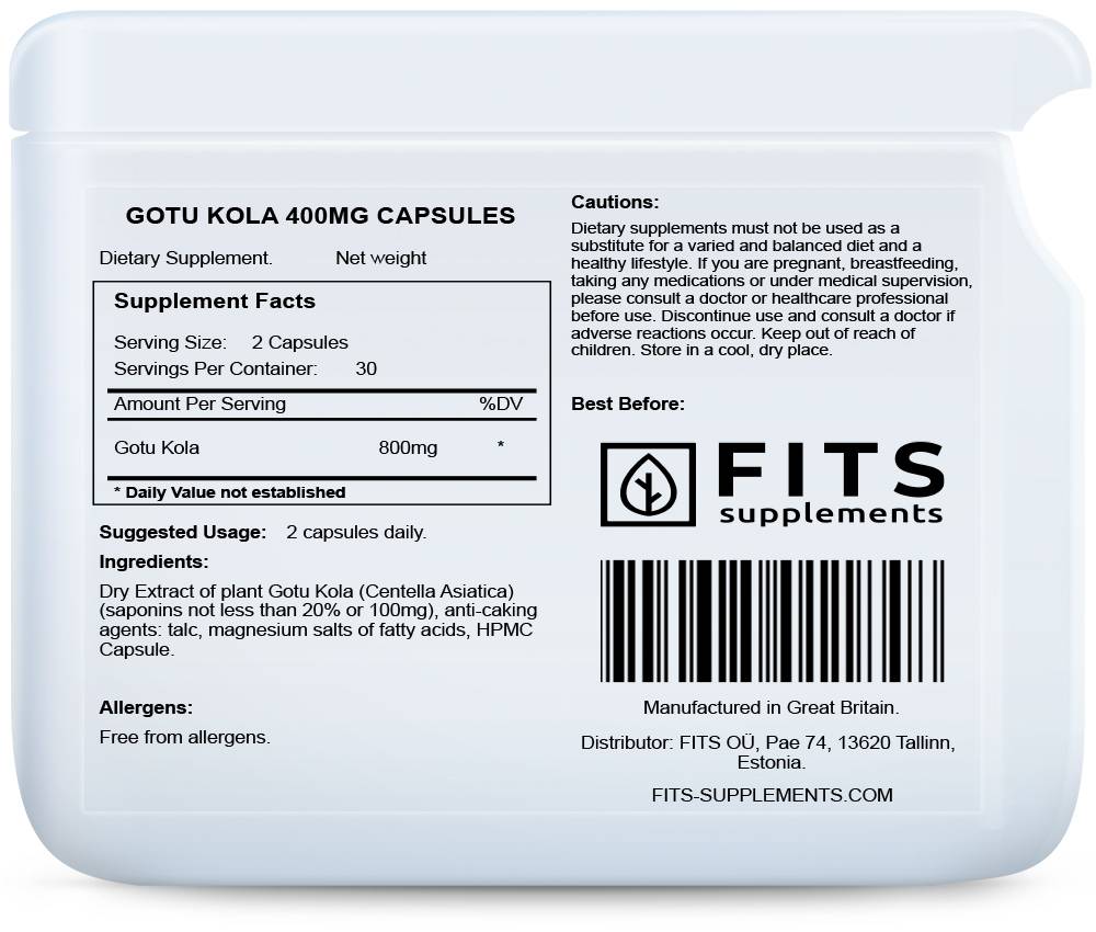 Gotu Kola 400mg 60 capsules