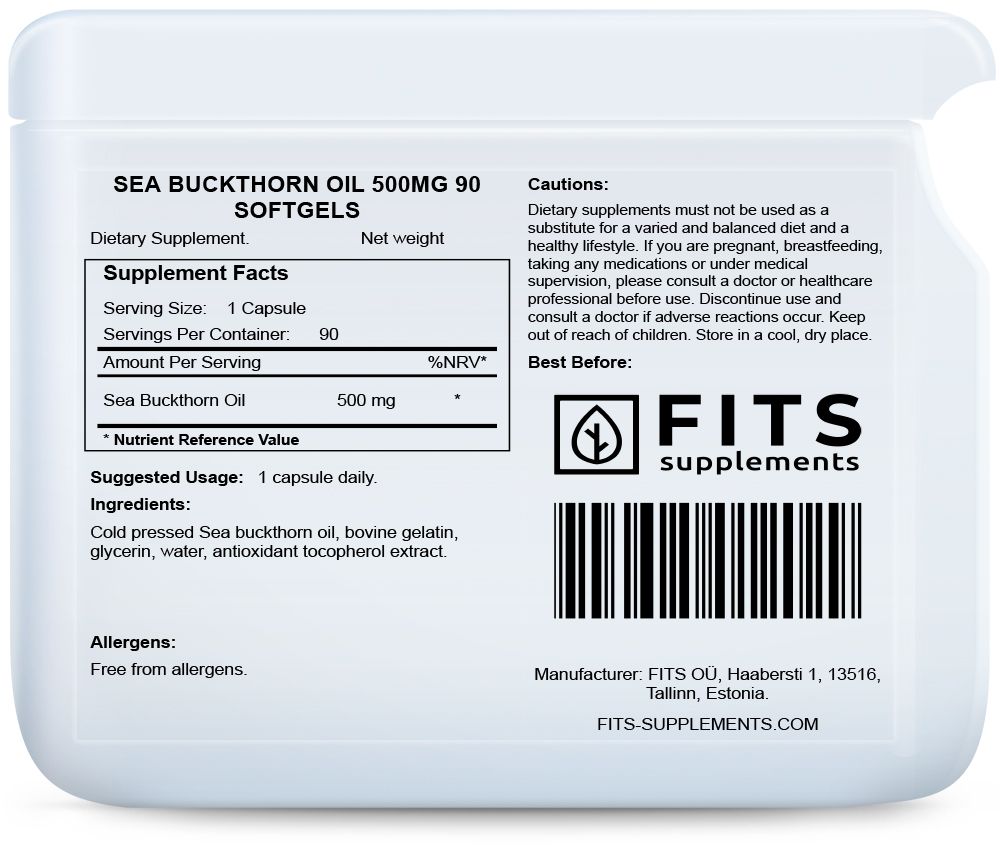 Sea Buckthorn Oil 500mg 90 Kapseln