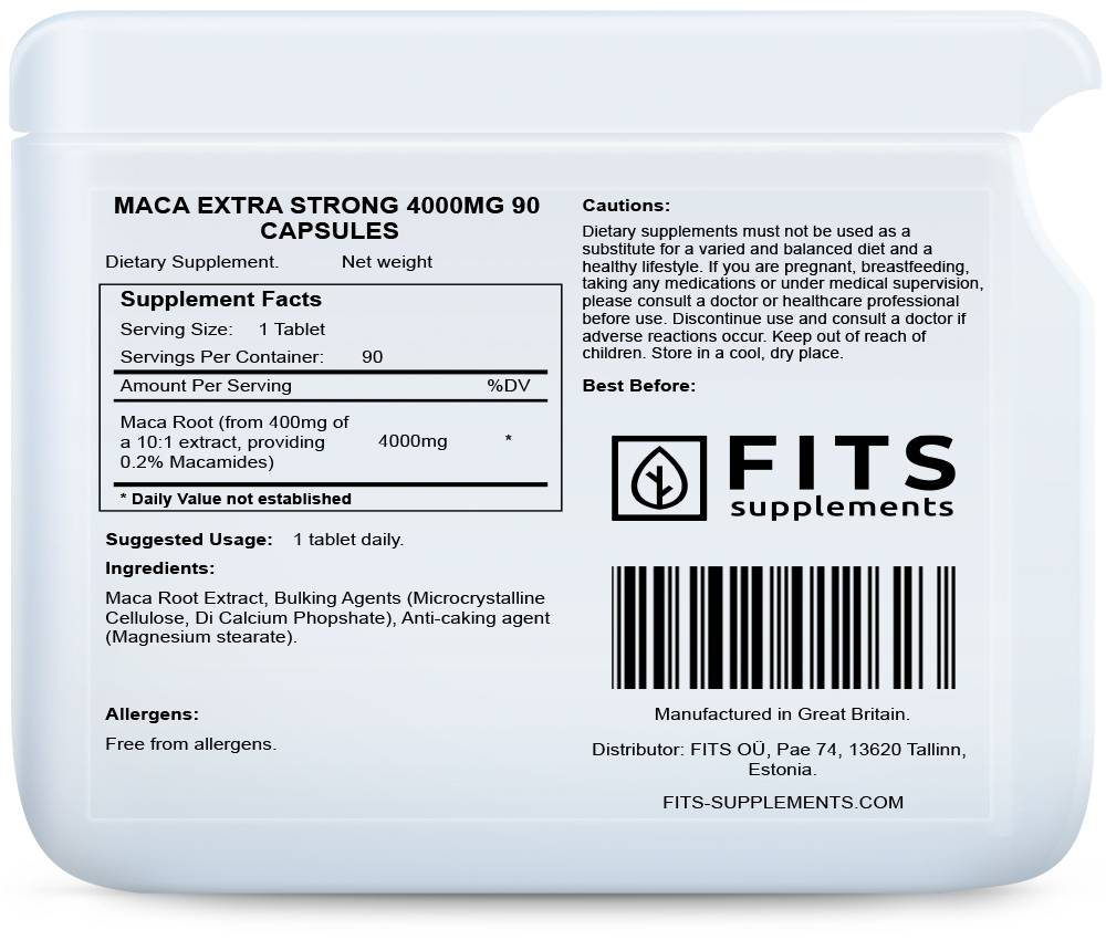Maca Extra Stark 4000 mg 90 Kapseln