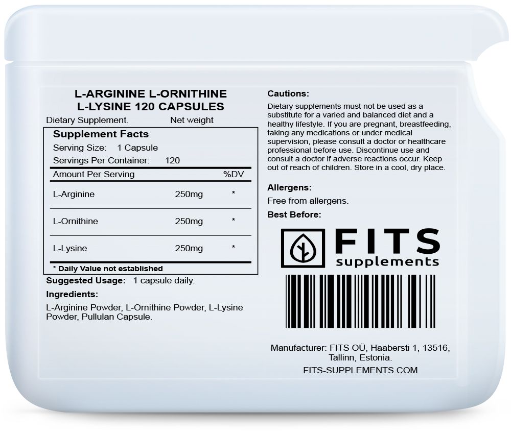 L-Arginin L-Ornithin L-Lysin 120 Kapseln