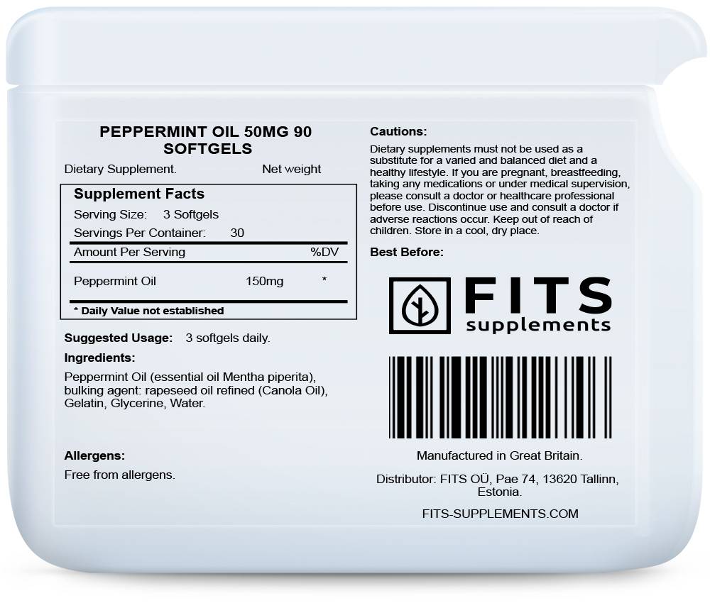 Peppermint Oil 50mg 90 softgels
