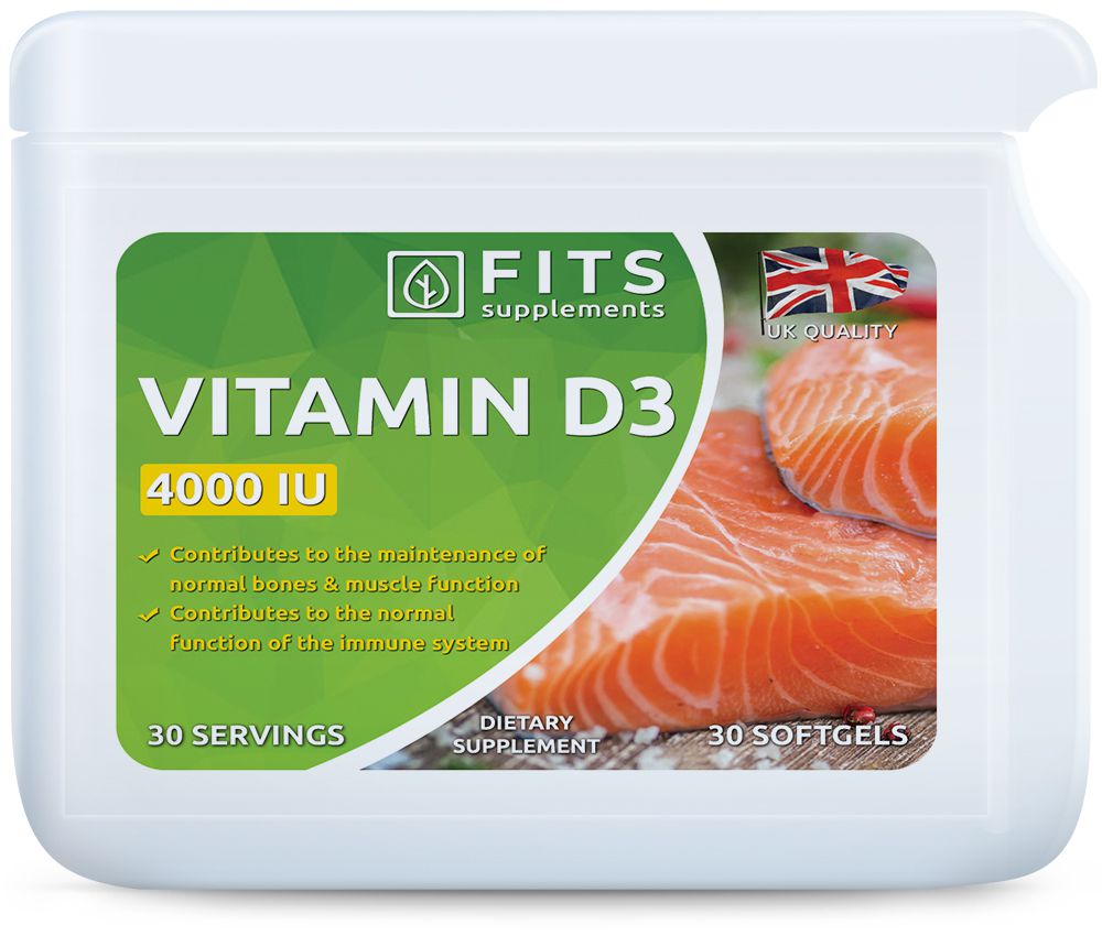 Vitamin D3 4000IU 30 softgels - FITS Dietary Supplements