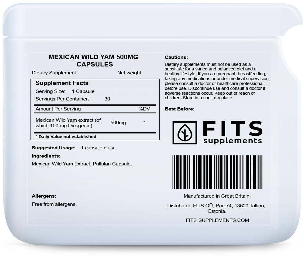 Mexican Wild Yam 500mg 30 capsules