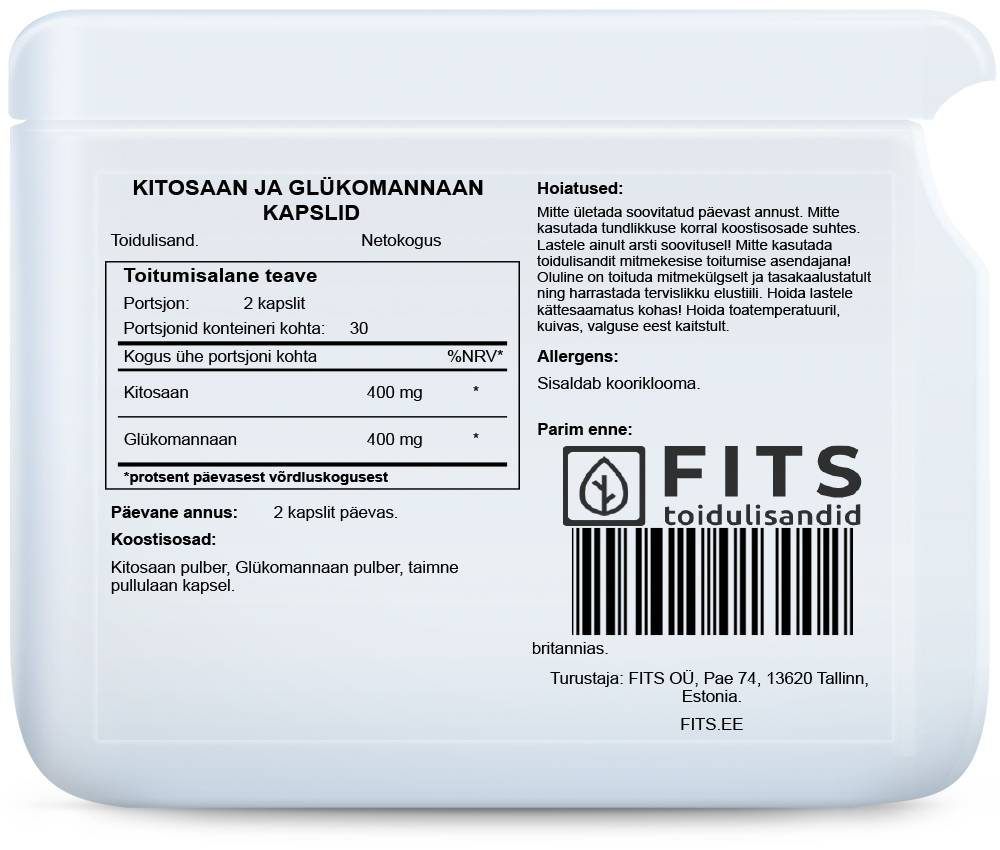 Chitosan and Glucomannan 60 capsules