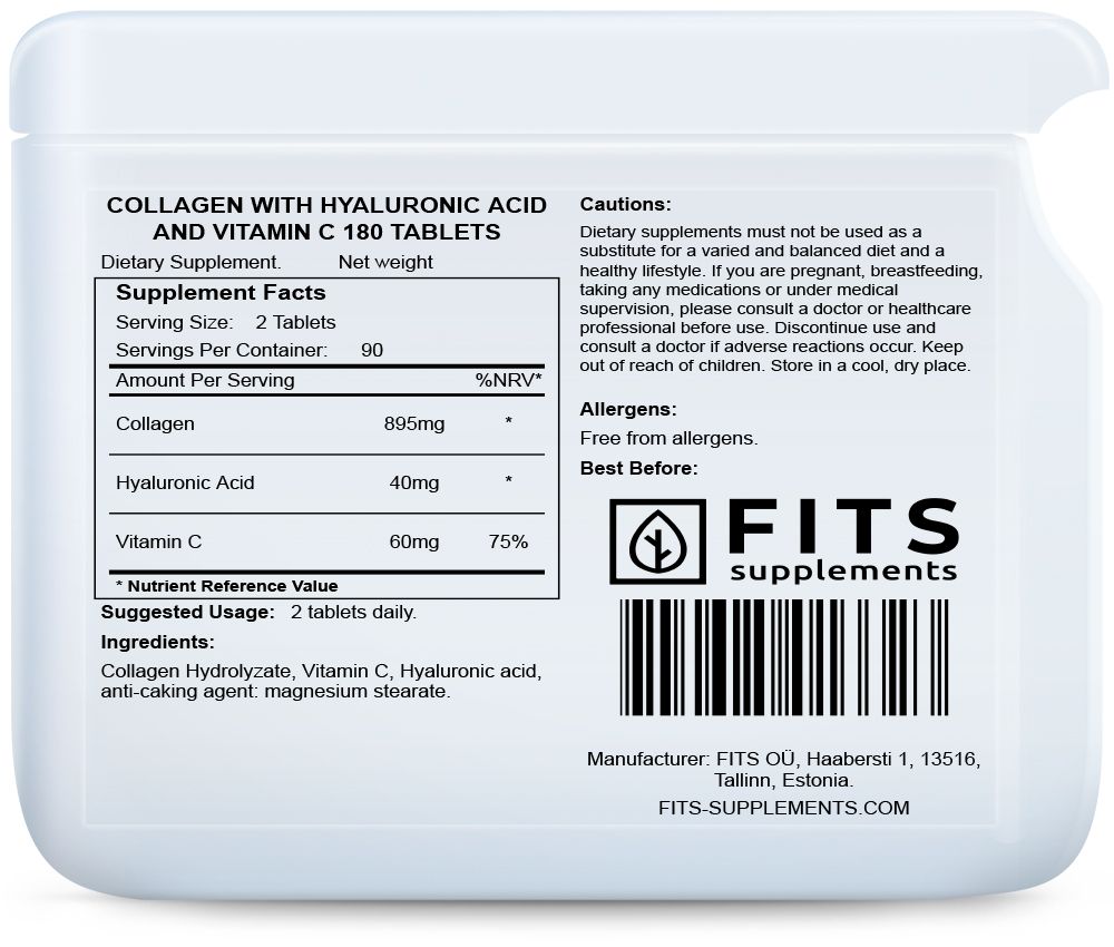 Kollagen mit Hyaluronsäure und Vitamin C 180 Tabletten