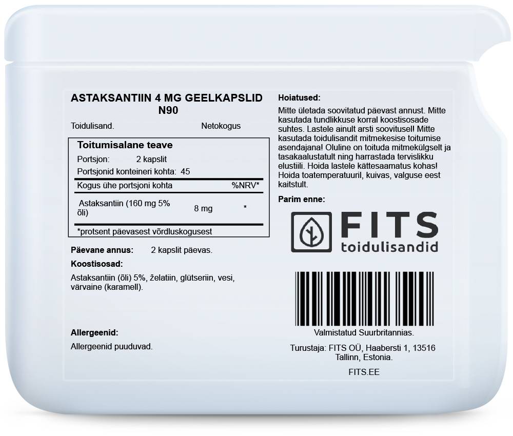 Astaxanthin 4mg 90 softgels