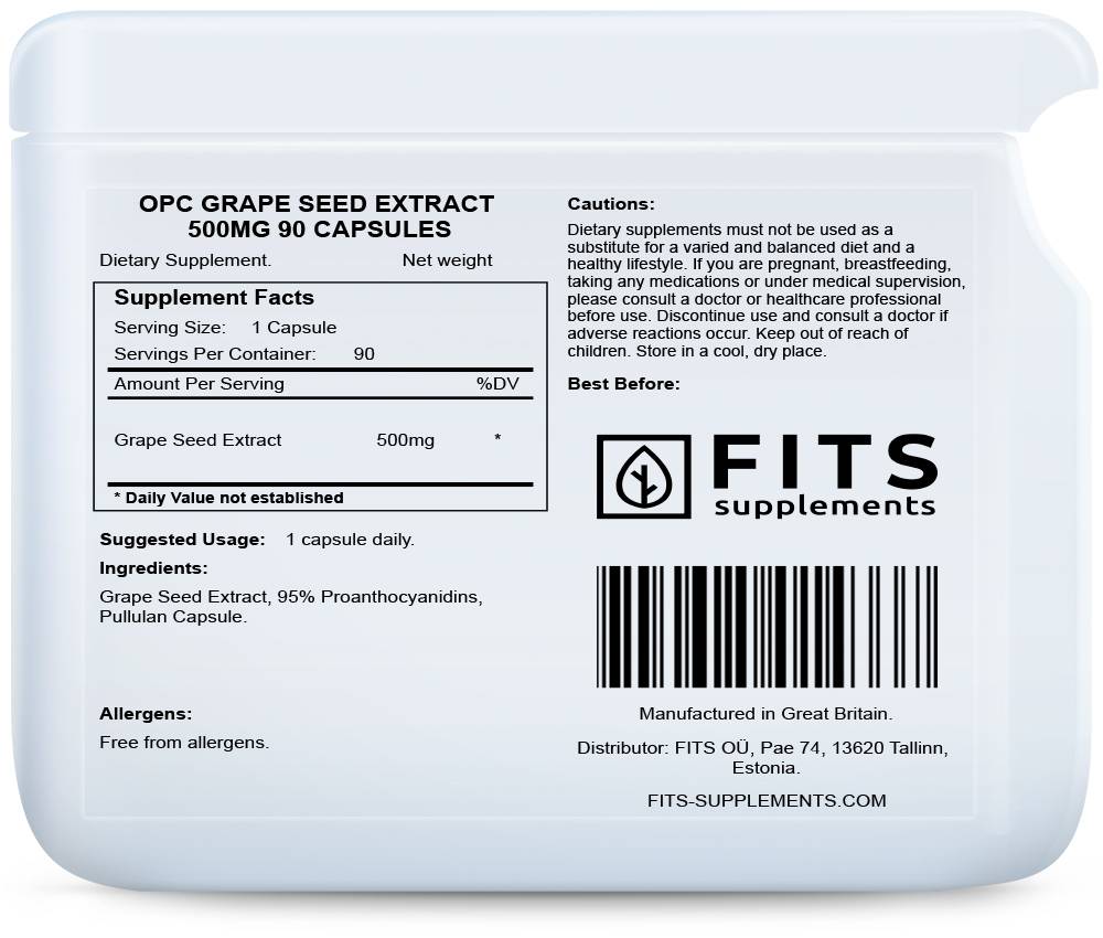 OPC Grape Seed Extract 500mg 90 capsules