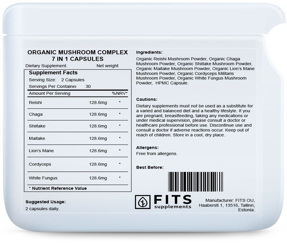 FITS Organic Mushroom Complex 7 in 1 60 capsules
