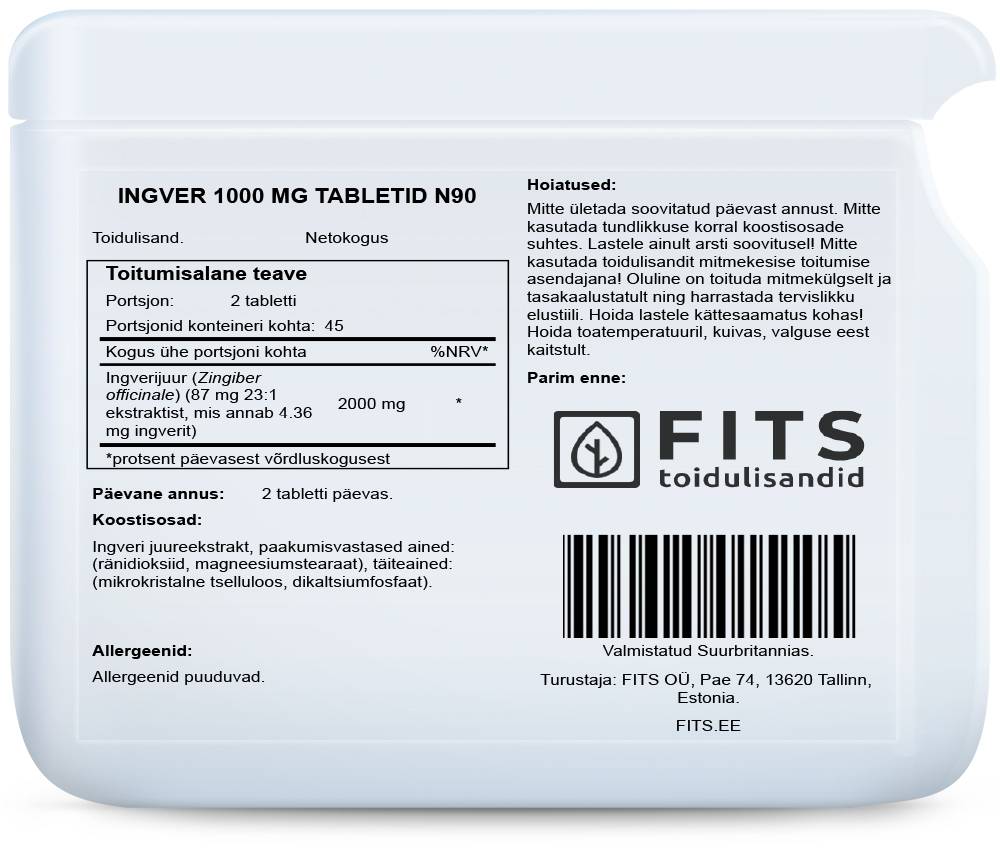 Ginger 1000mg 90 tablets