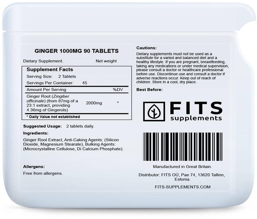 Ginger 1000mg 90 tablets