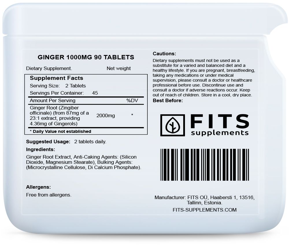 Ingwer 1000 mg 90 Tabletten