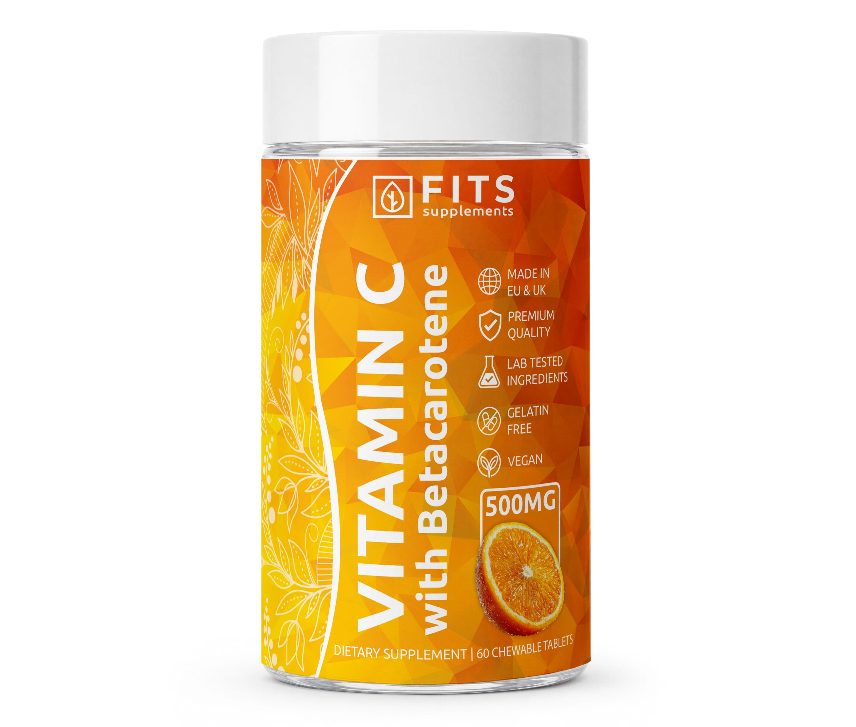Vitamin C 500mg mit Orange und Beta-Carotin Kautabletten
