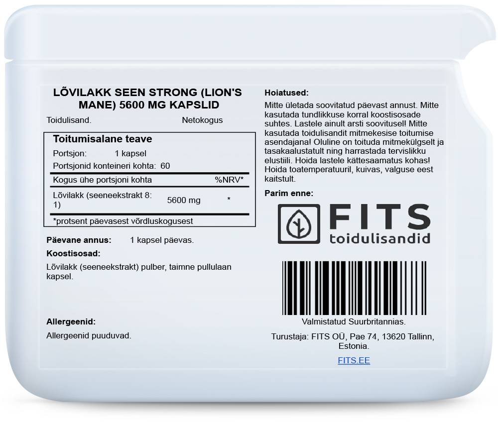 Lion's Mane Strong 5600mg 60 capsules