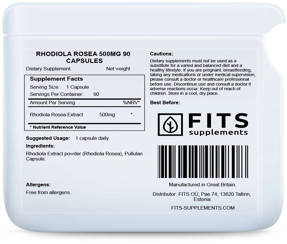 Rhodiola Rosea 500mg 90 capsules