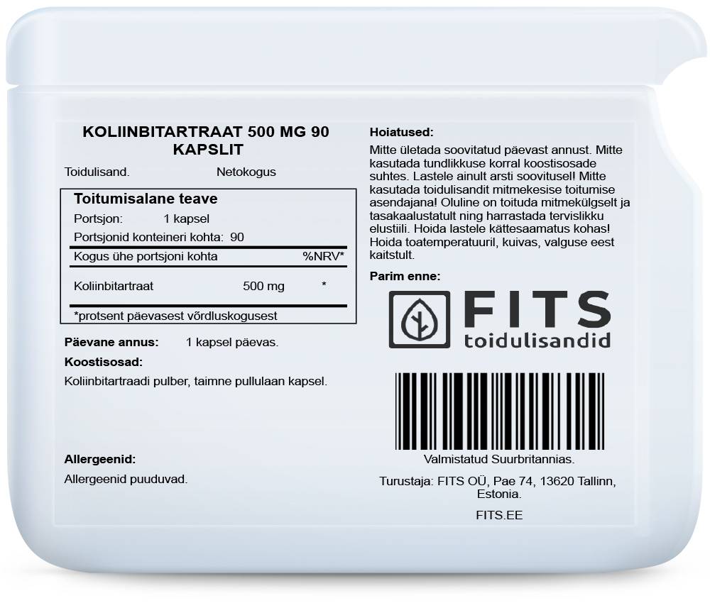 Choline Bitartrate 500 mg Kapseln N90