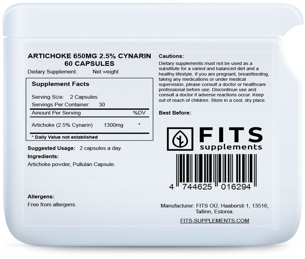 Artischocke 650 mg 2.5% Cynarin Kapseln