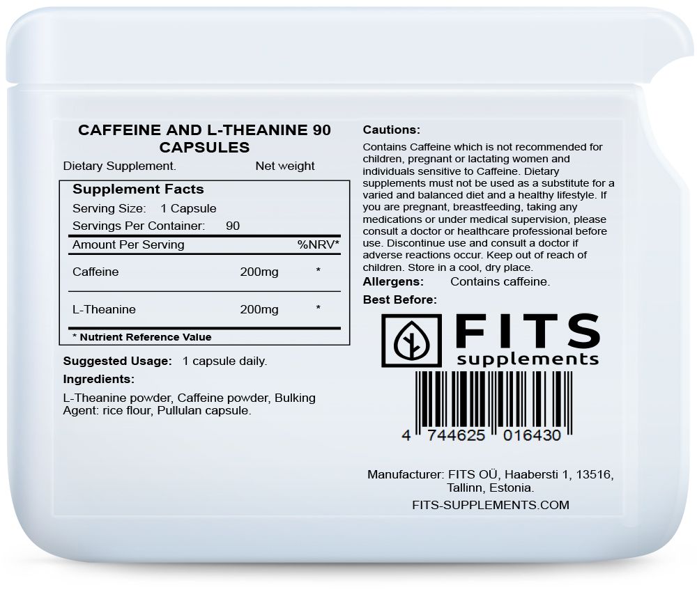 Koffein und L-Theanin 90 Kapseln