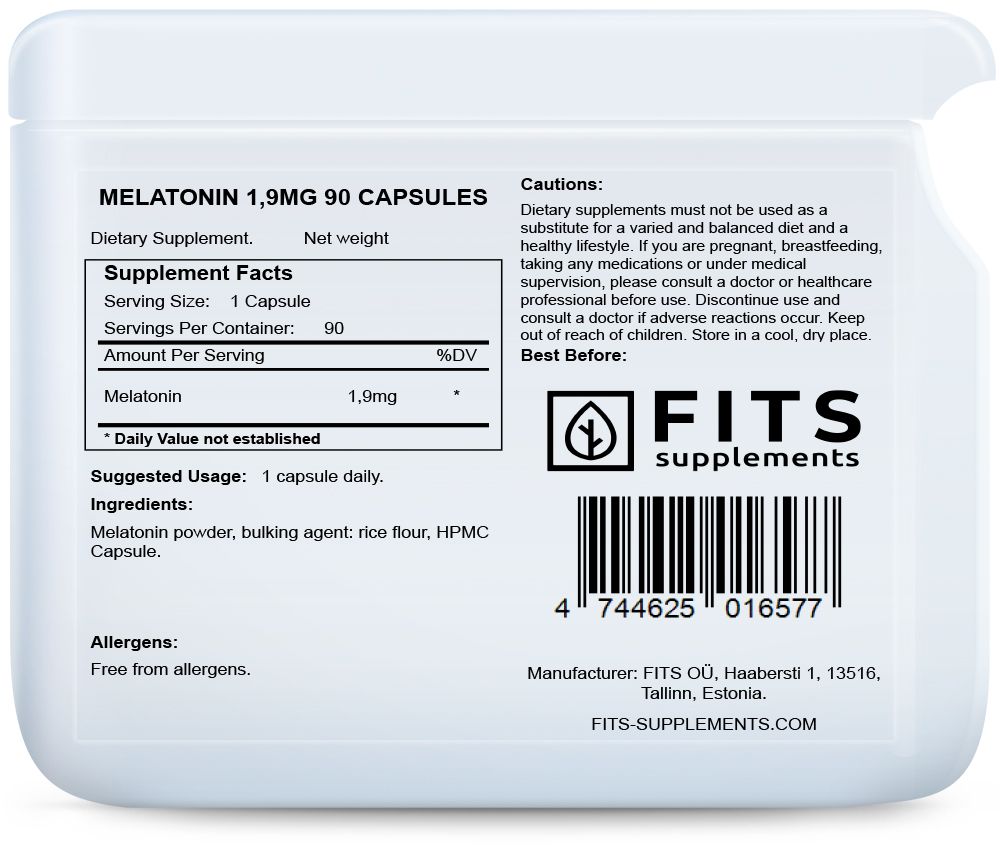 Melatonin 1,9mg 90 Kapseln