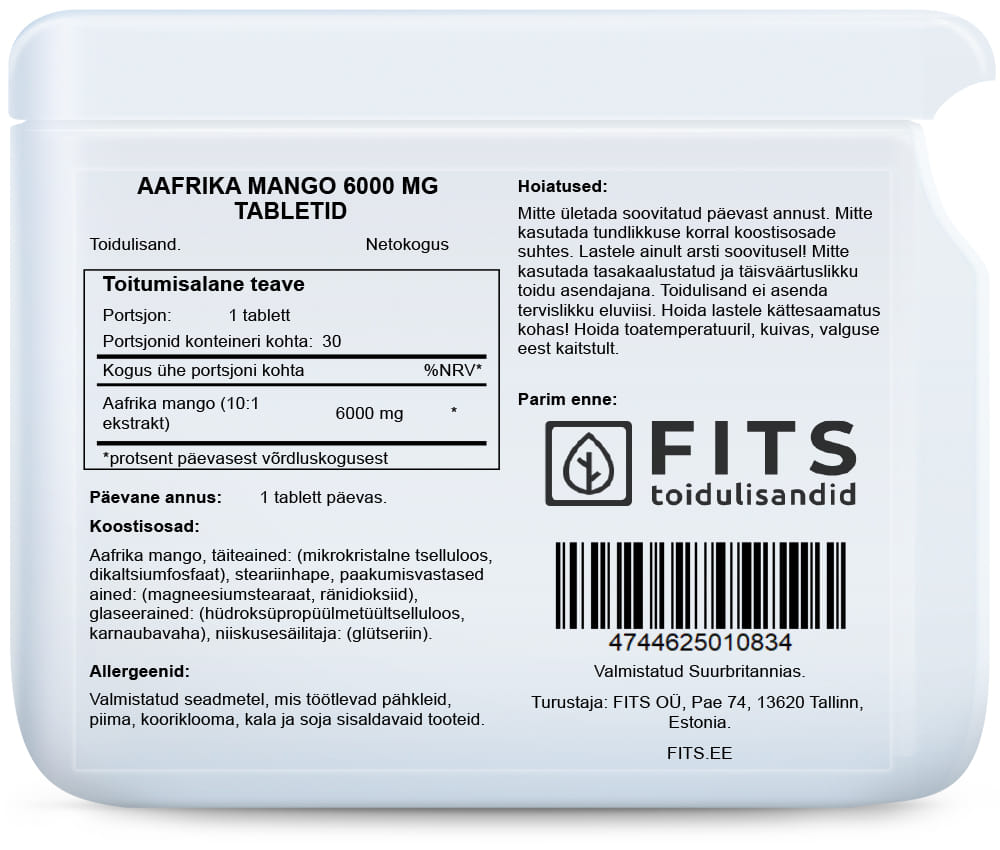 Afrikanische Grüne Mango 6000 mg Tabletten