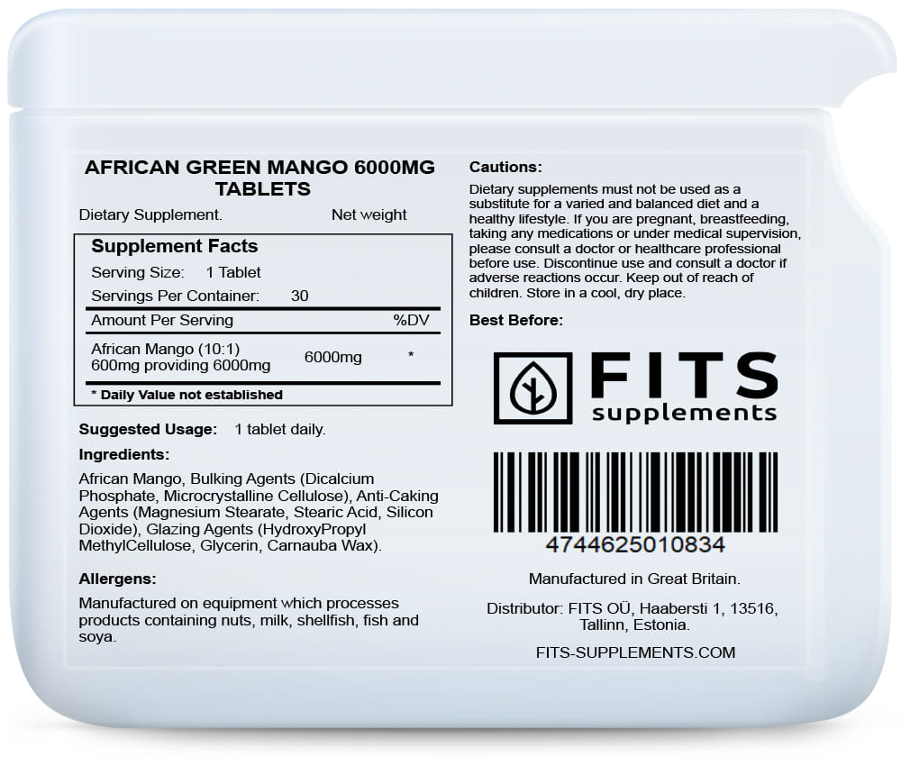 African Green Mango 6000mg 30 tablets
