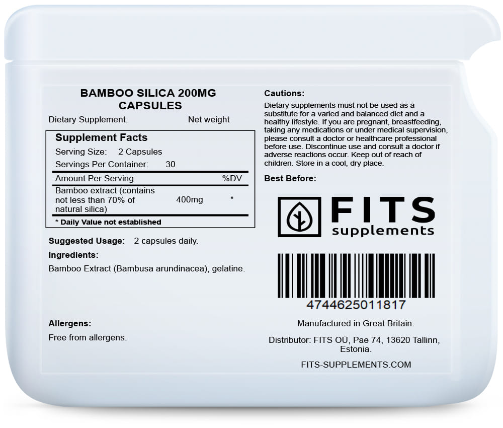 Bamboo Silica 200mg 60 capsules