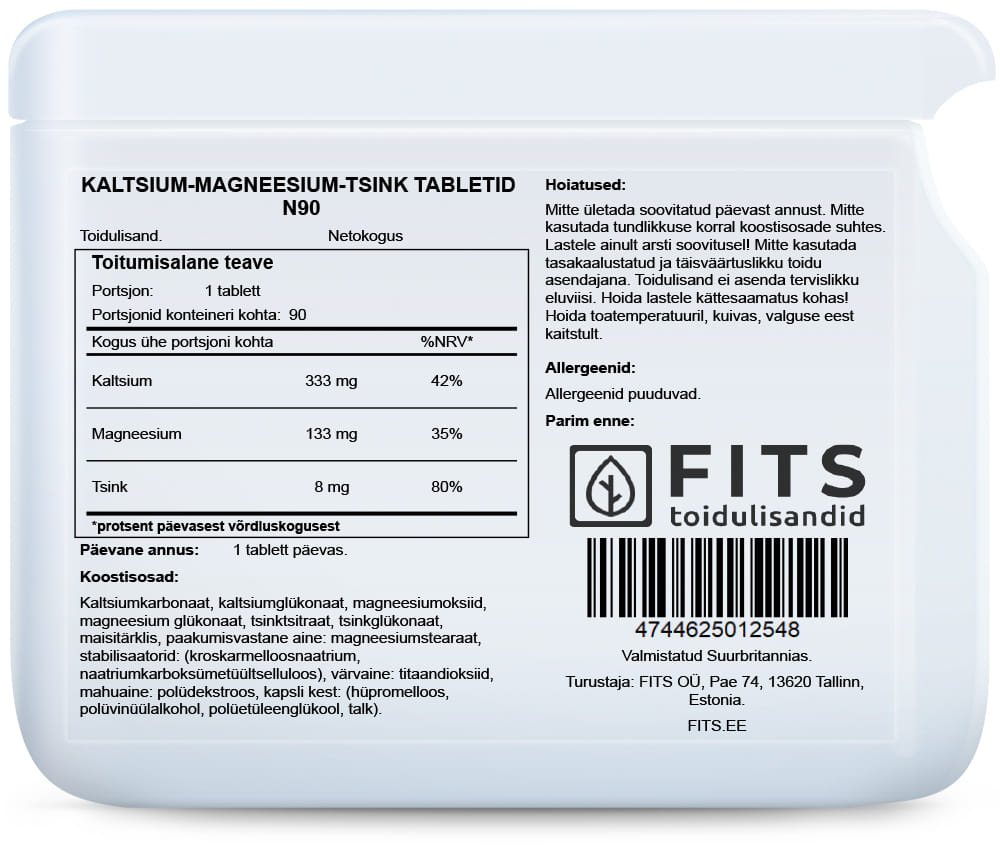 Calcium, Magnesium und Zink 90 Tabletten