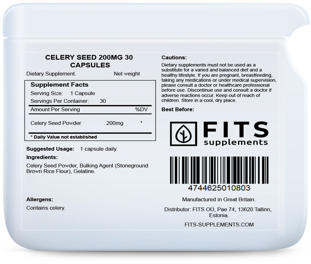 Celery Seed 200mg 30 capsules