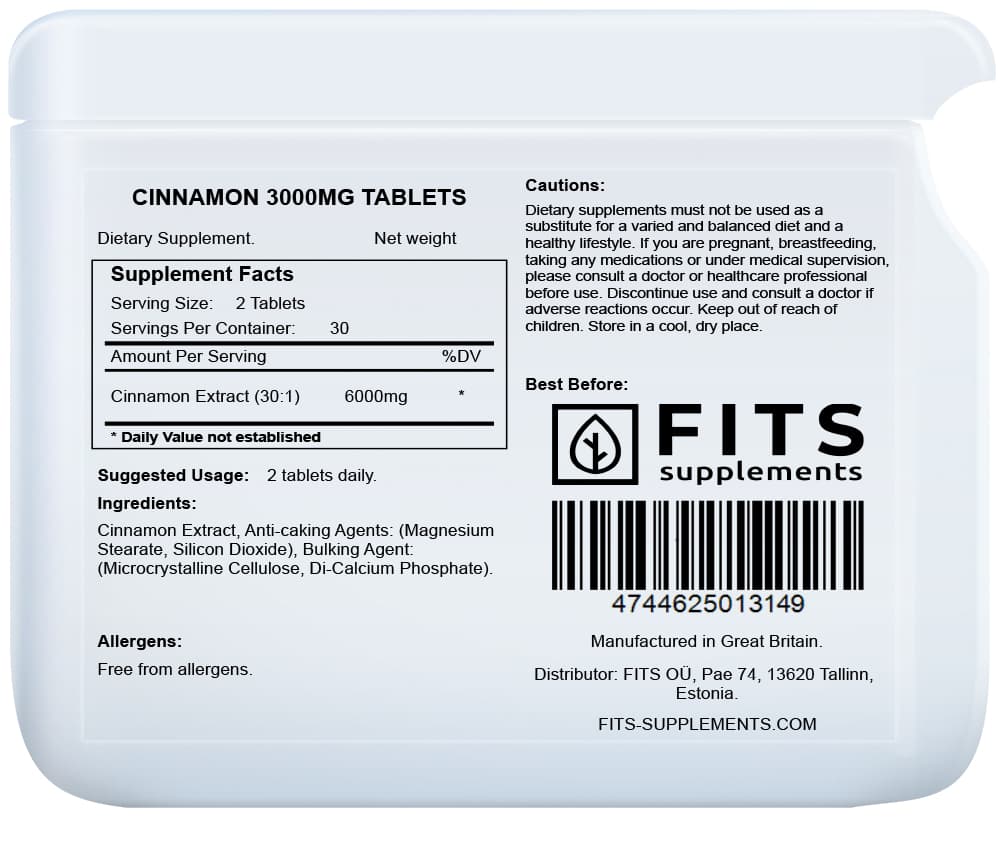 Cinnamon 3000mg 60 tablets