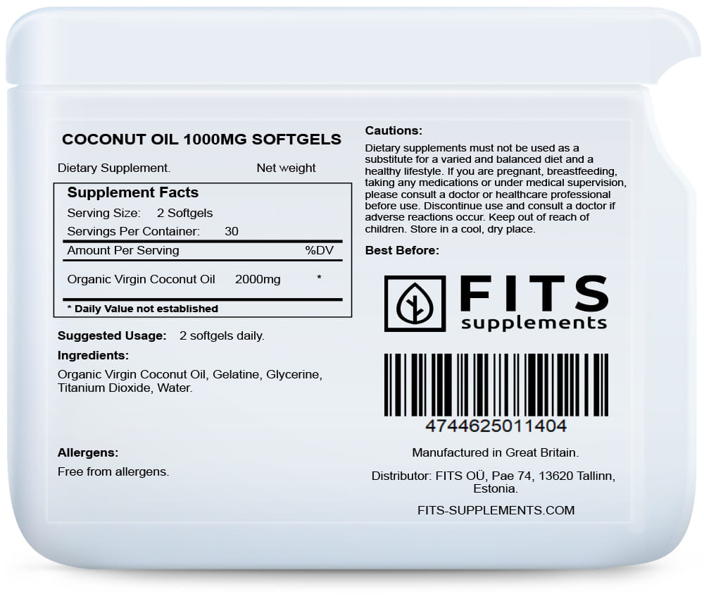 Coconut Oil 1000mg 60 softgels