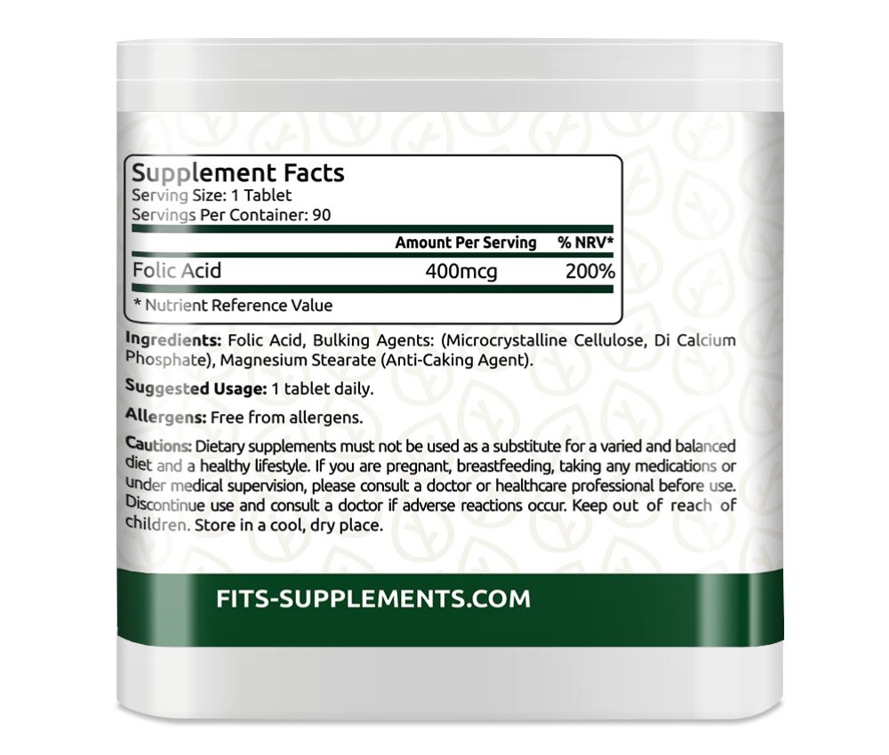 Folic acid 400mcg 90 tablets