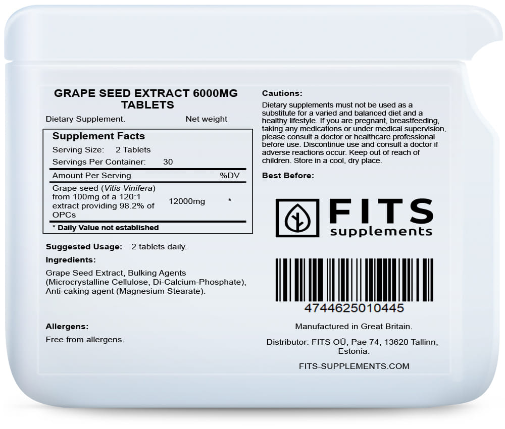Grape Seed Extract 6000mg 60 tablets