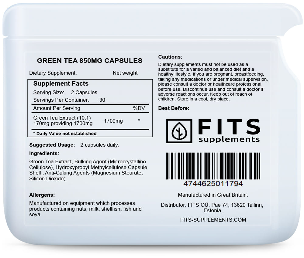 Green Tea 850mg 60 capsules