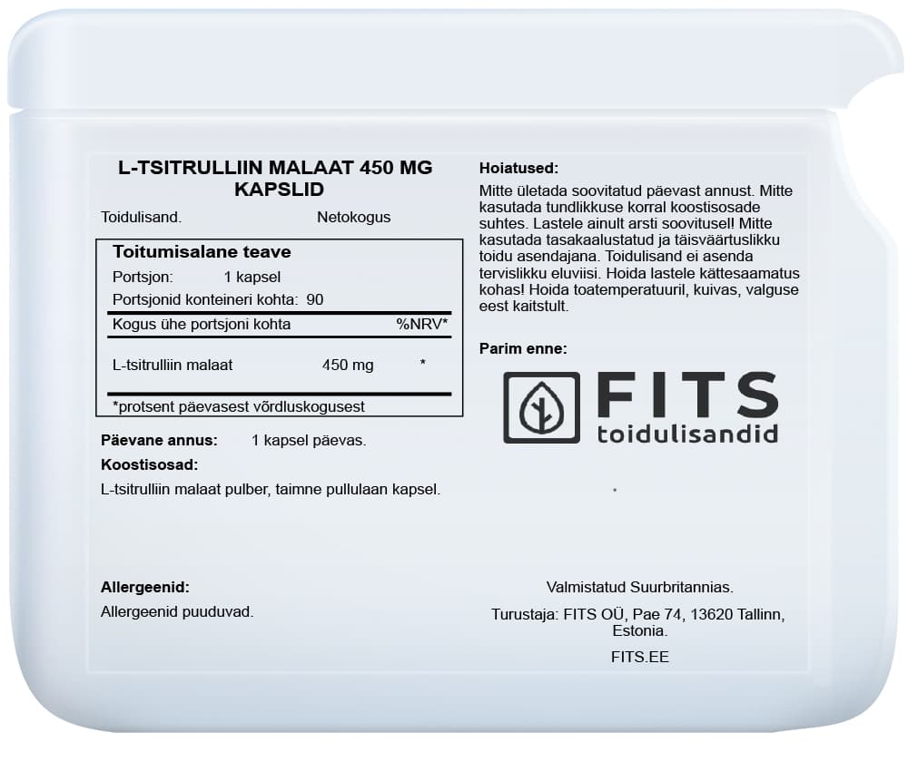 L-Citrulline Malate 450mg 90 capsules