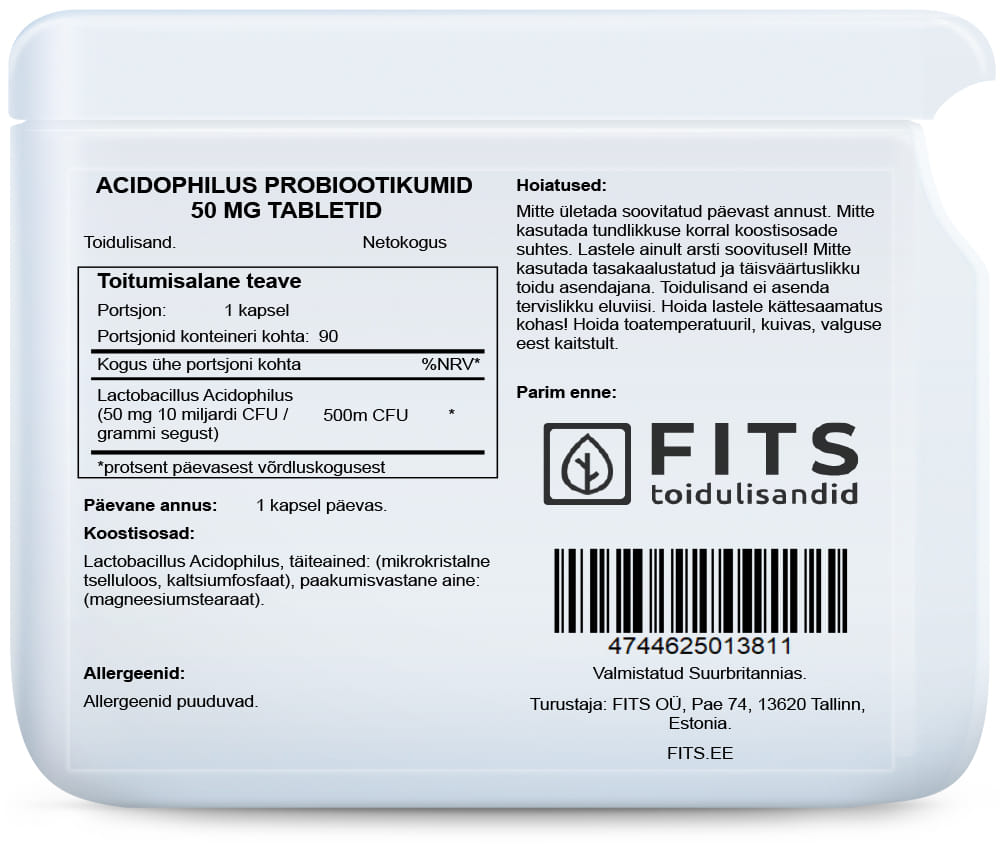 Lactobacillus Acidophilus 50mg 90 tablets