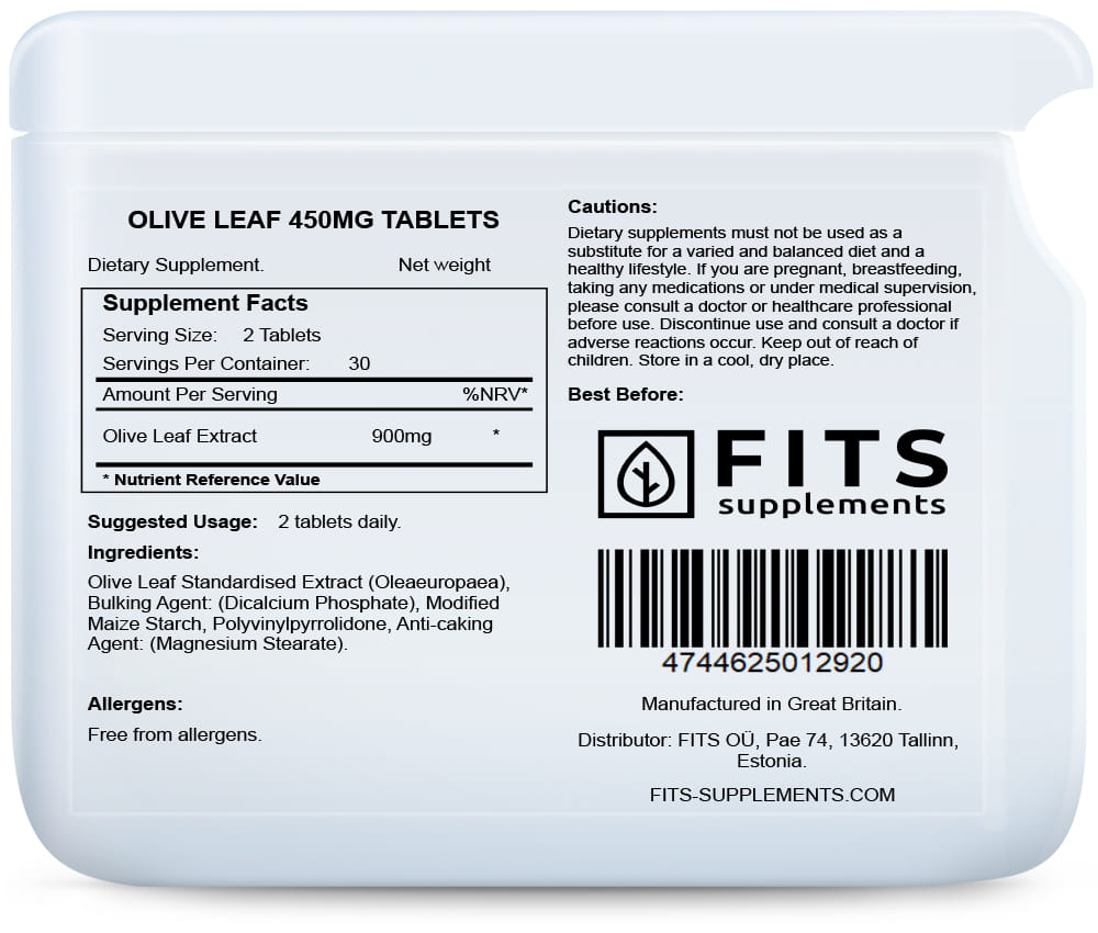Olive Leaf 450mg 60 tablets
