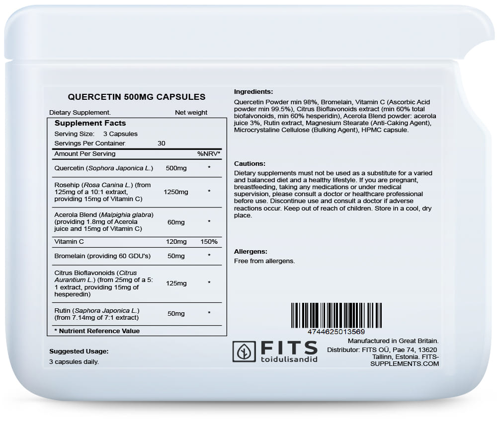 Quercetin 500mg 90 capsules