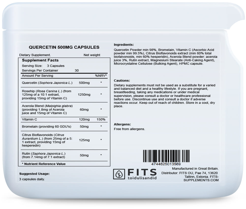 Quercetin 500mg 90 capsules