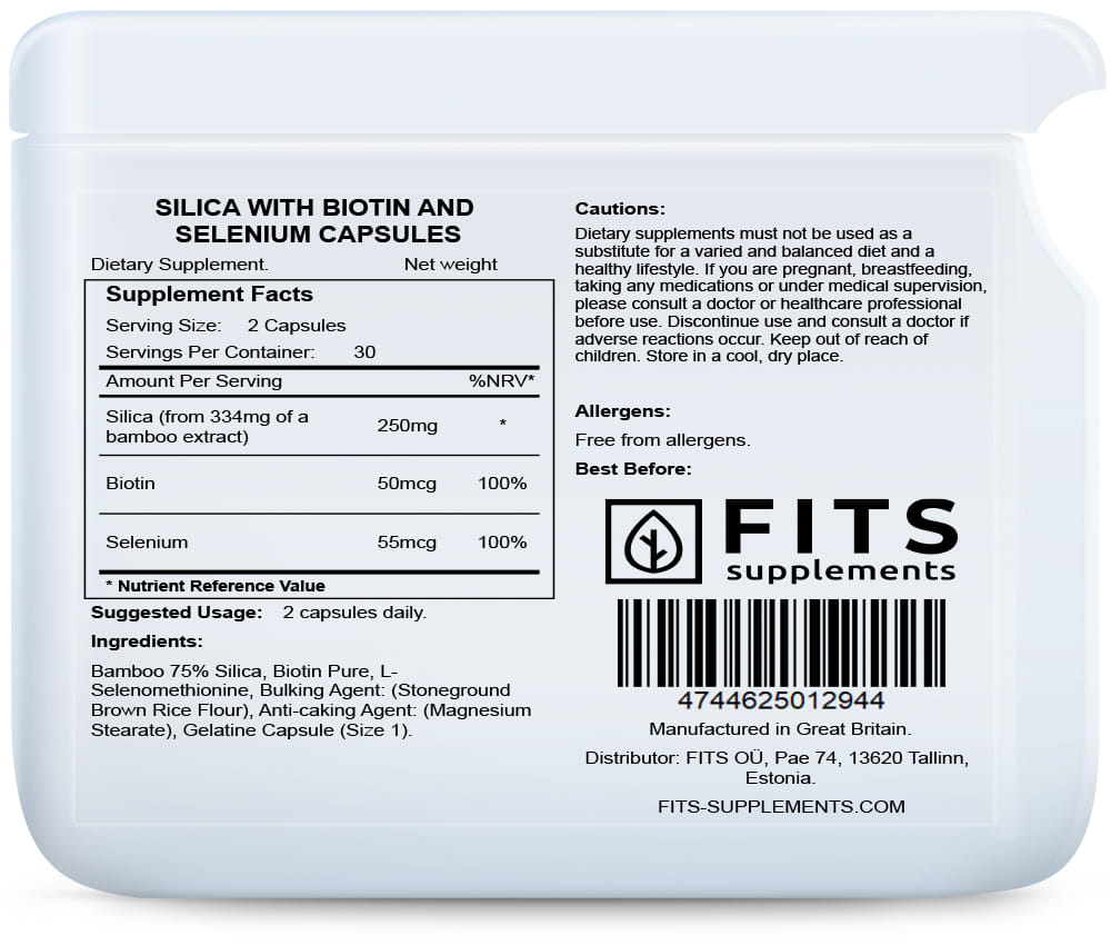 Silica with Biotin and Selenium 60 capsules