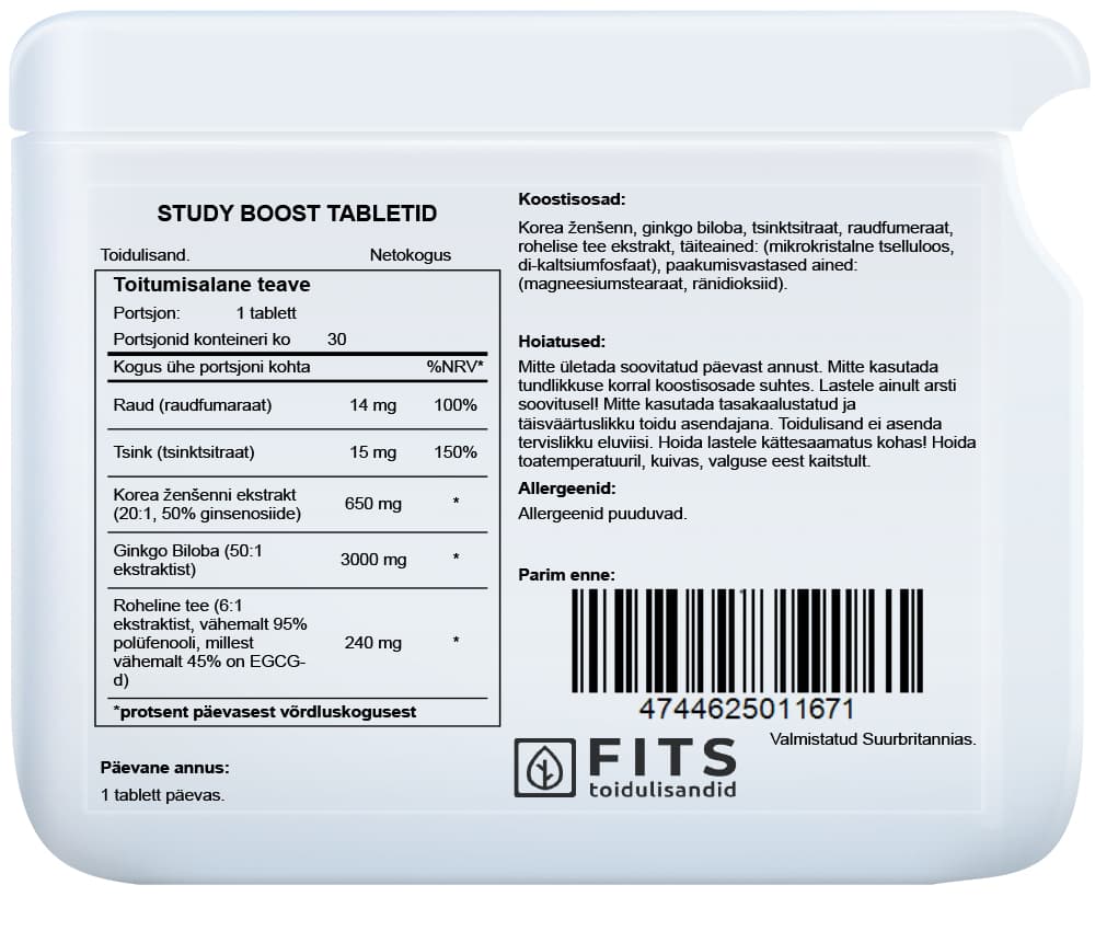 Study Boost 30 tablets