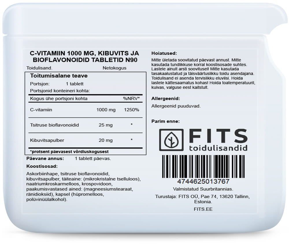 Vitamin C 1000mg with Rosehip and Bioflavonoids 90 tablets
